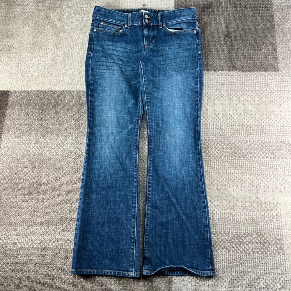 Y2K Gap 1969 Essential Bootcut Jeans Womens 6/28 Dark Wash Low Rise Whiskered